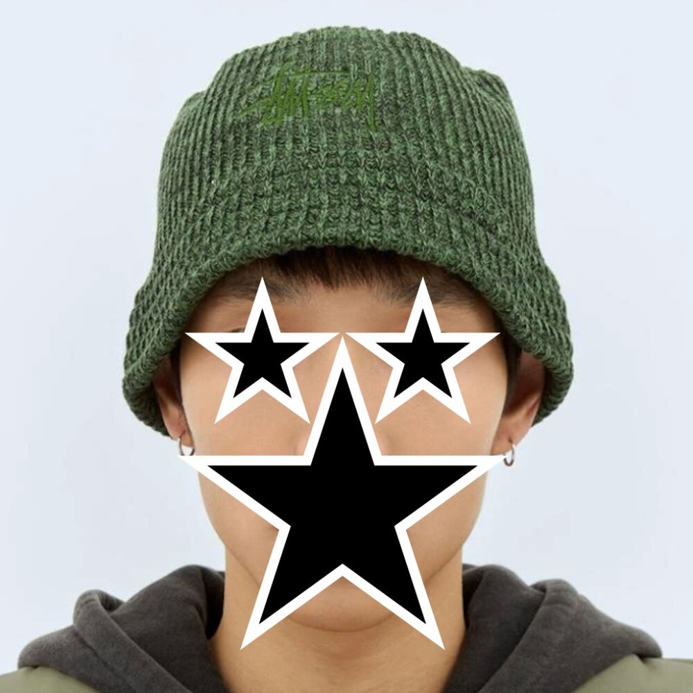 Brand New with tags STUSSY Green Marl Knit Bucket Hat